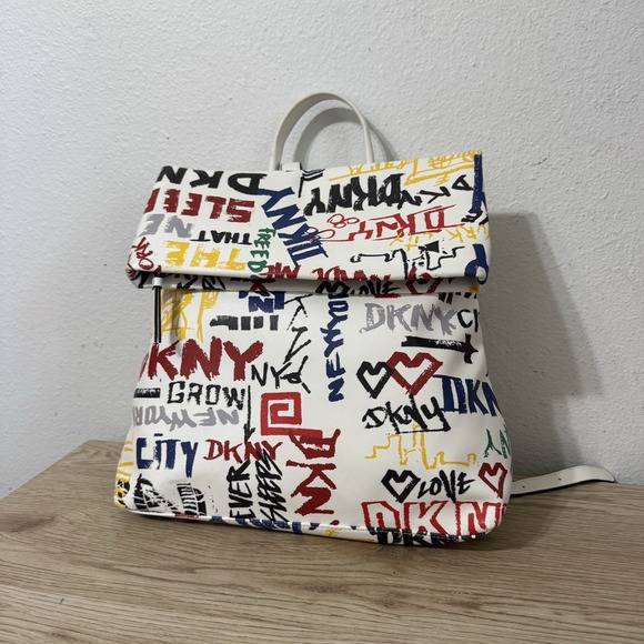 Dkny | Bags | Dkny White All Over Print Colorful Graffiti  display picture 3